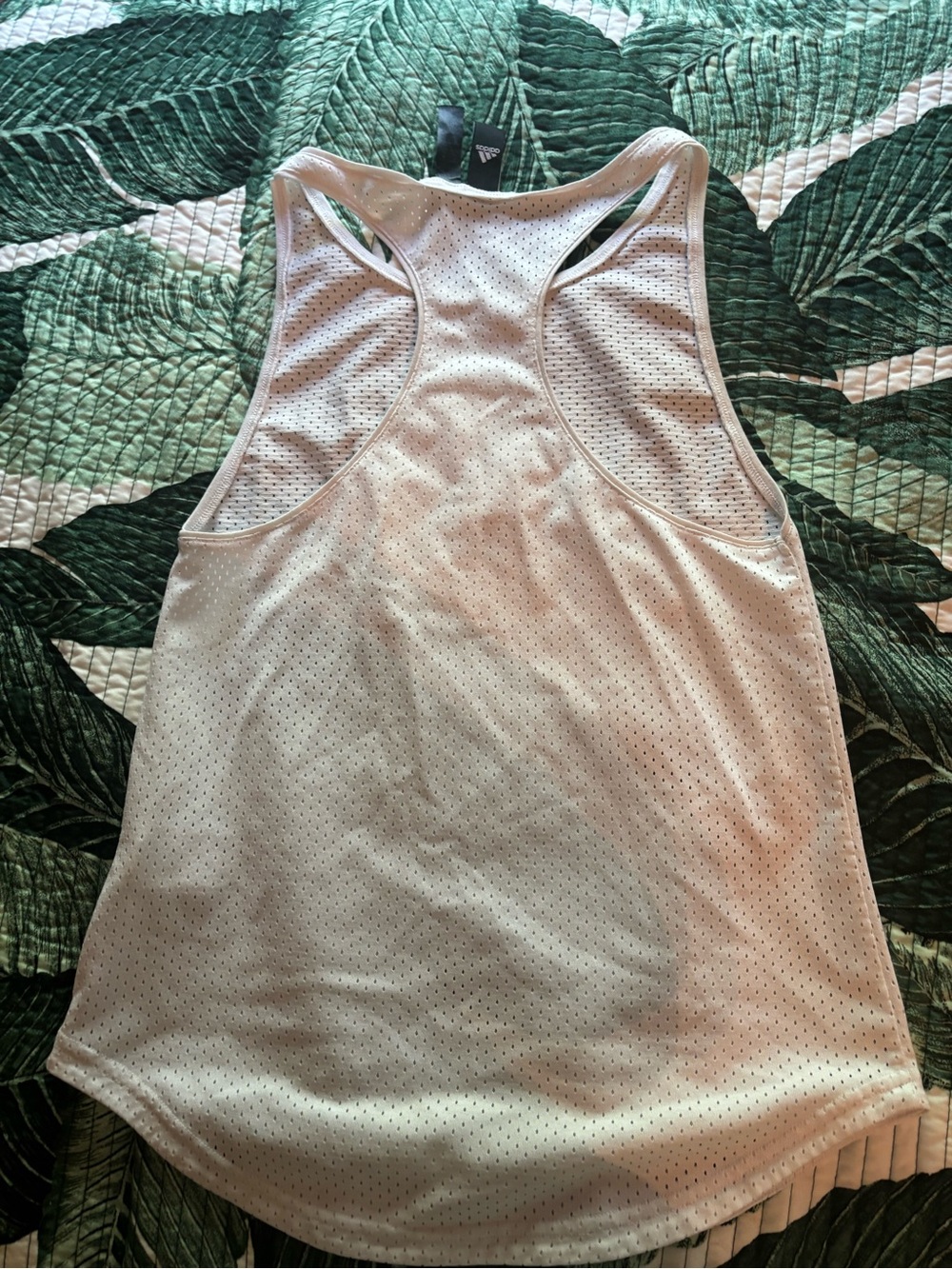 adidas white Perforated Racerback Tank - Picture 2 of 6